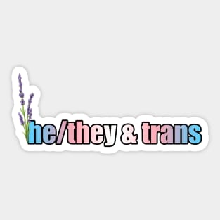 He/They & Trans Pride - Pronouns with Lavender Sticker